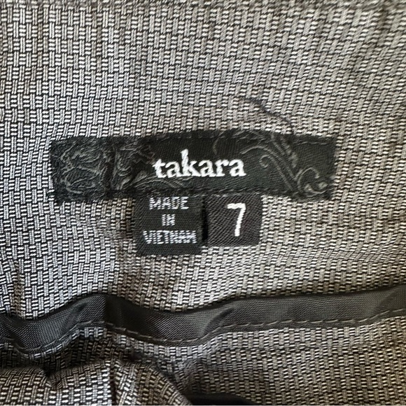 Takara Gray Cotton Wide-Leg Capri Trousers Size 7 - Picture 4 of 8